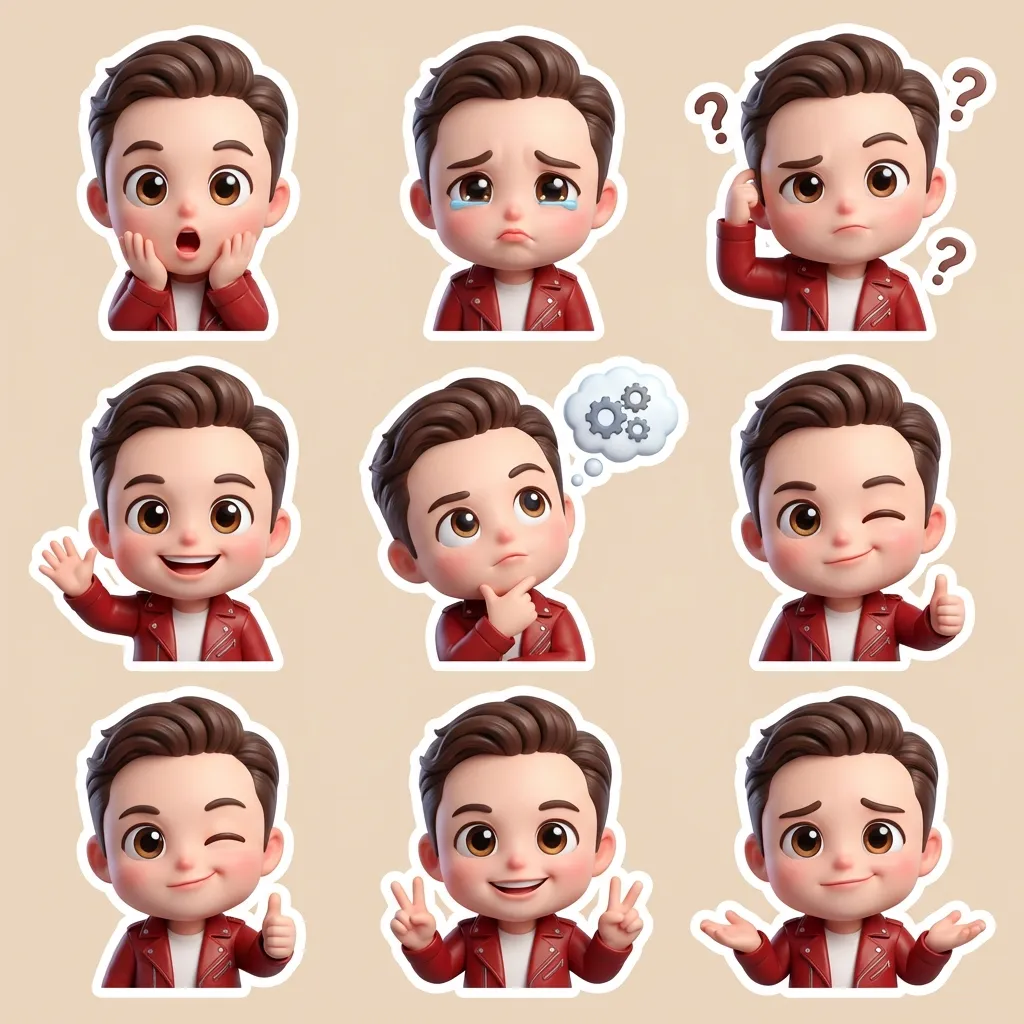 3D Chibi Style Cartoon Sticker