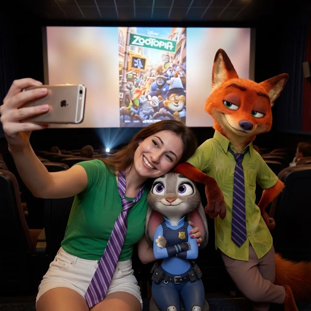 A photo with Nick and Judy from Zootopia