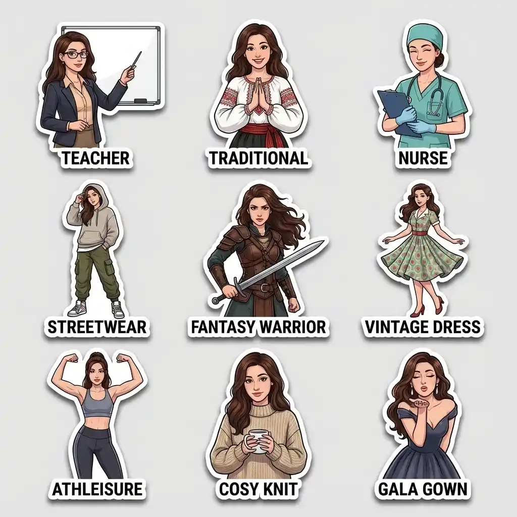 Stickers for Different Clothing Styles