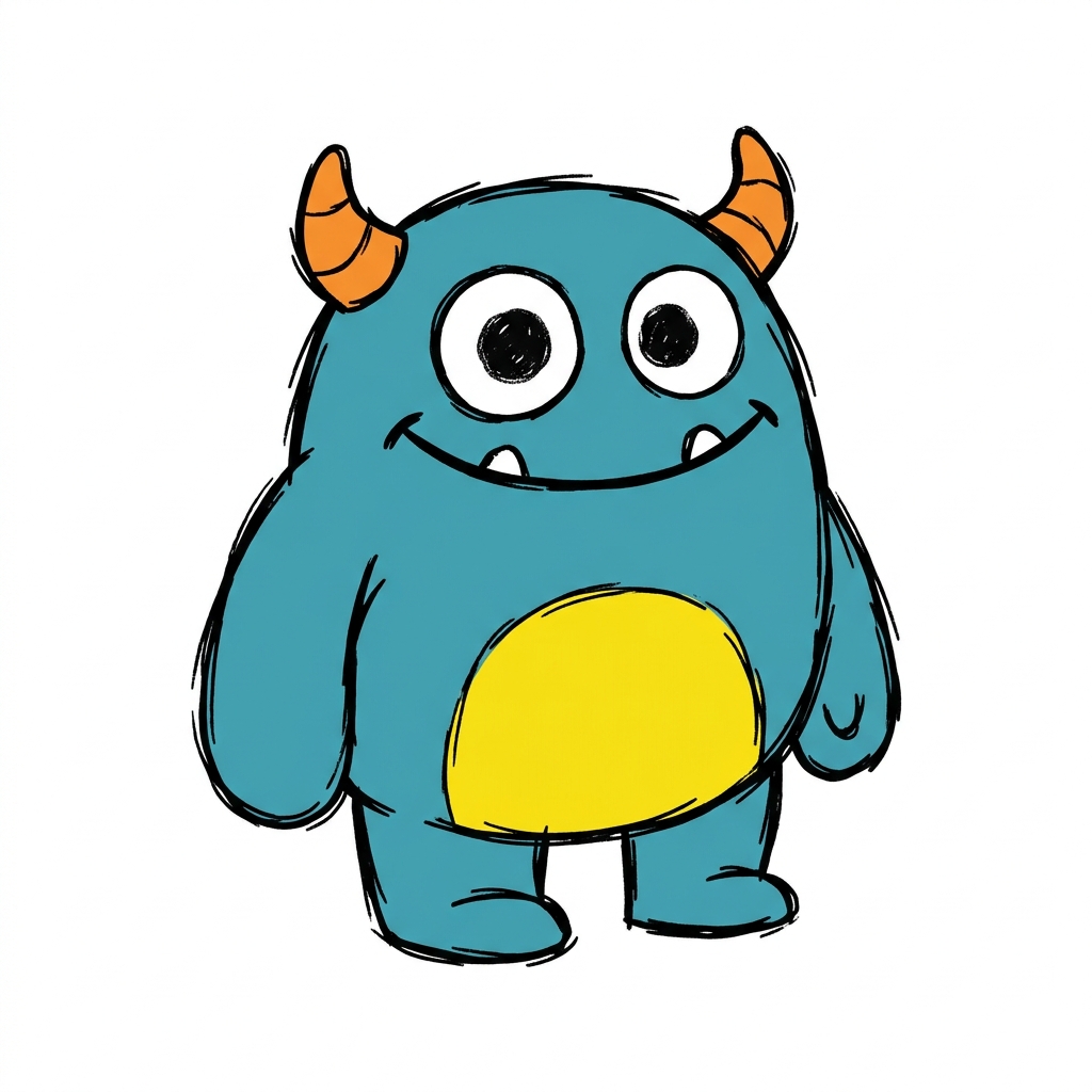 Estilo de Personagem de Desenho Animado em Cores Planas