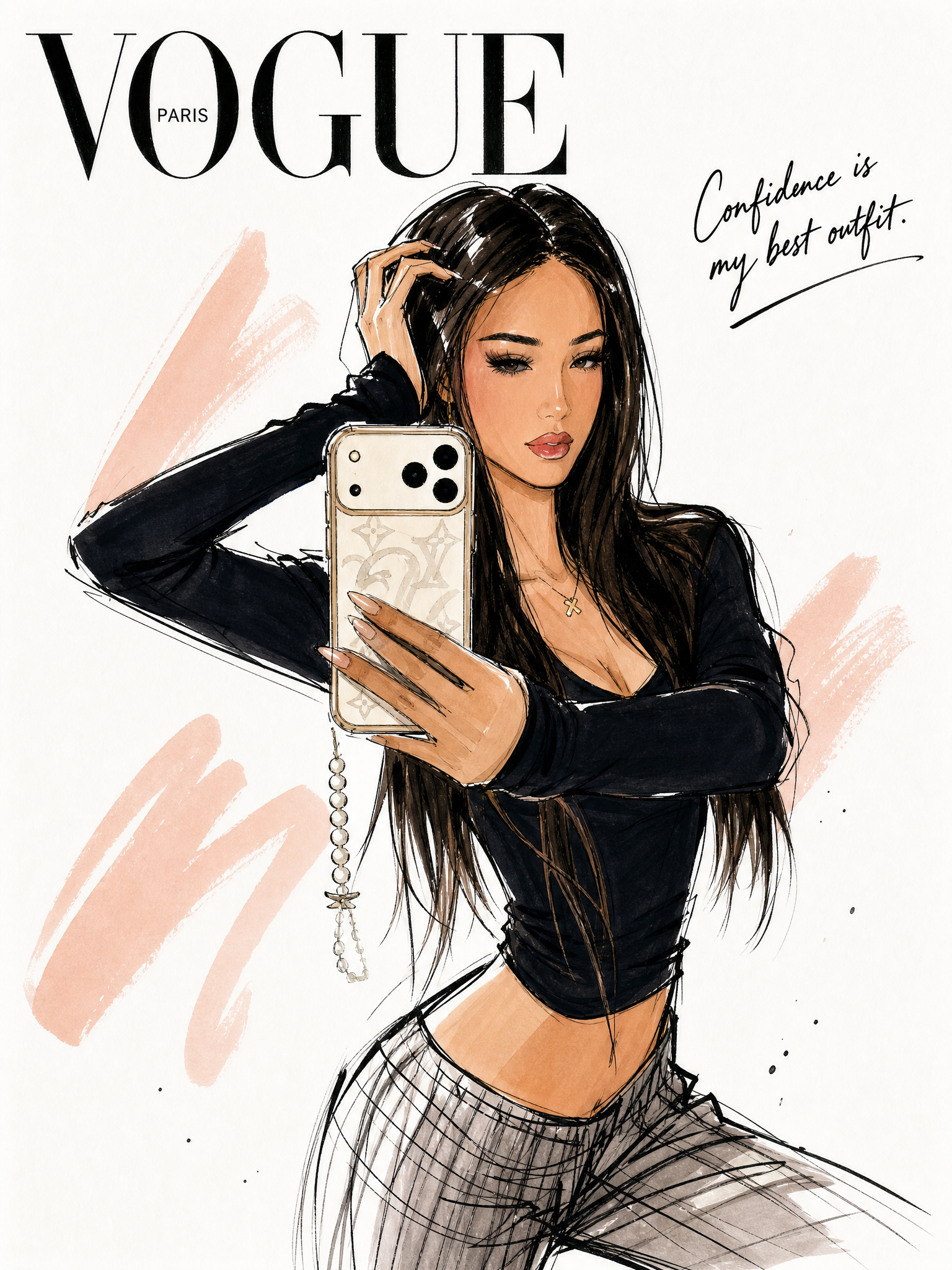 Ilustração de moda editorial minimalista