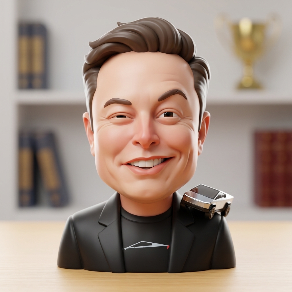 Caricatura 3D de Cabeça Grande